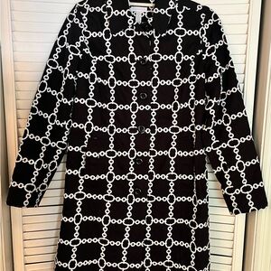 Charter Club Black and White Sheath Dress Long Sleeve